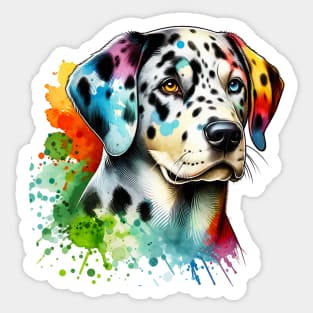 Watercolor Catahoula Leopard Sticker